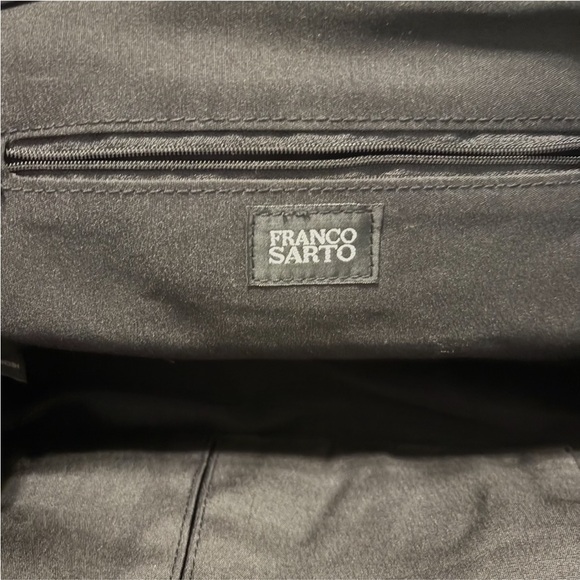 Franco Sarto Black Crushed Velvet Like Handbag Whimsy-Goth Vintage Kiss Lock - Picture 4 of 16